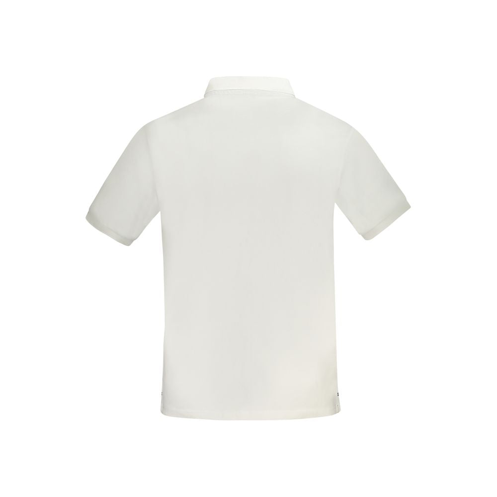 White Cotton Men Polo Shirt