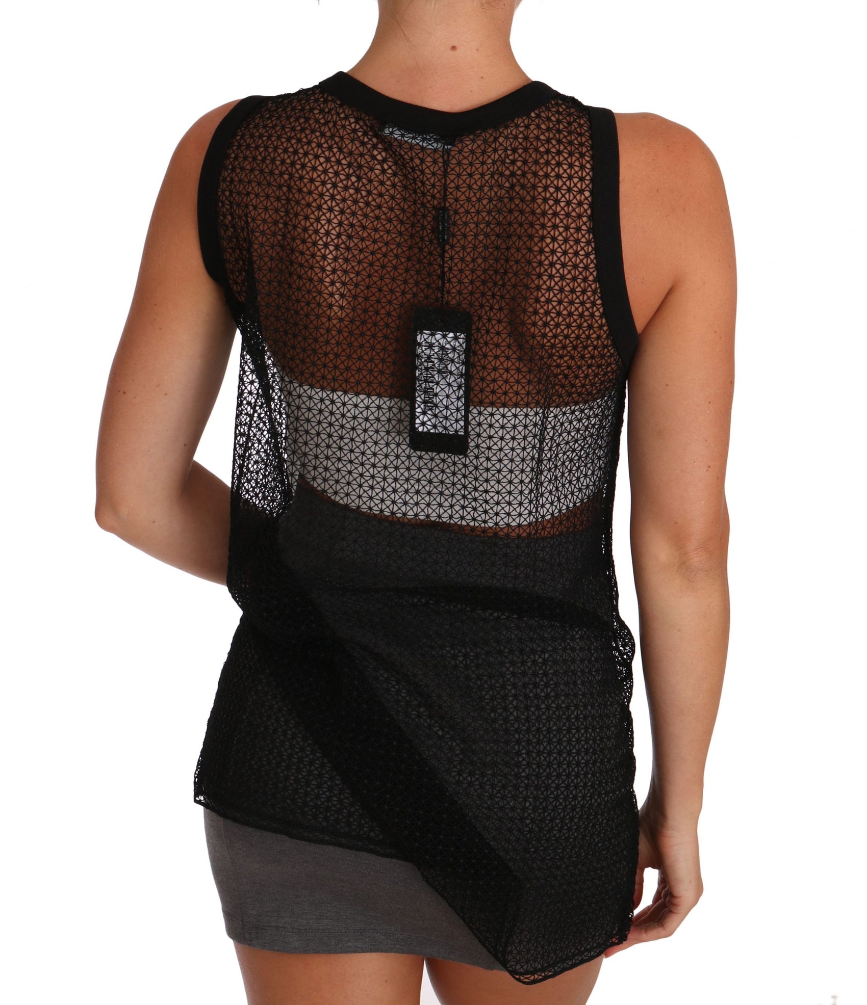 Elegantes ärmelloses schwarzes Netztop