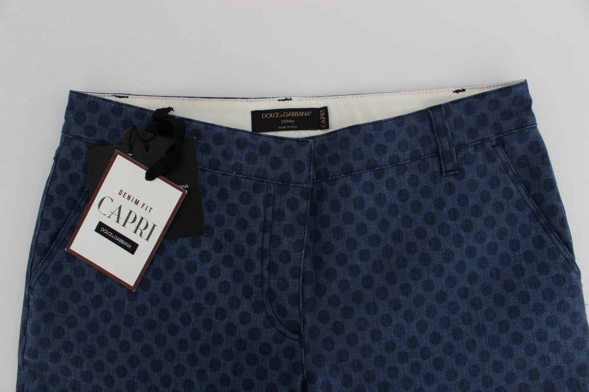 Capri-Stretchjeans mit Polka Dots
