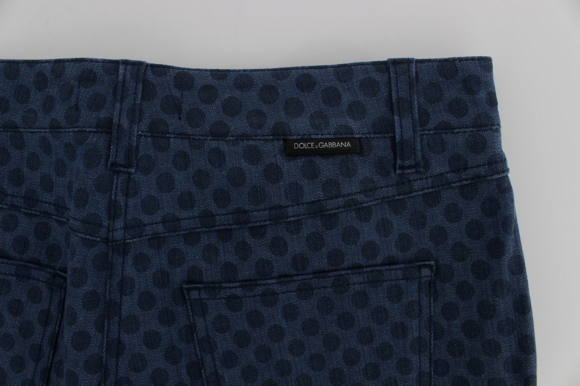 Capri-Stretchjeans mit Polka Dots