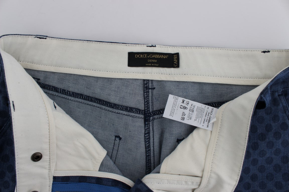 Capri-Stretchjeans mit Polka Dots