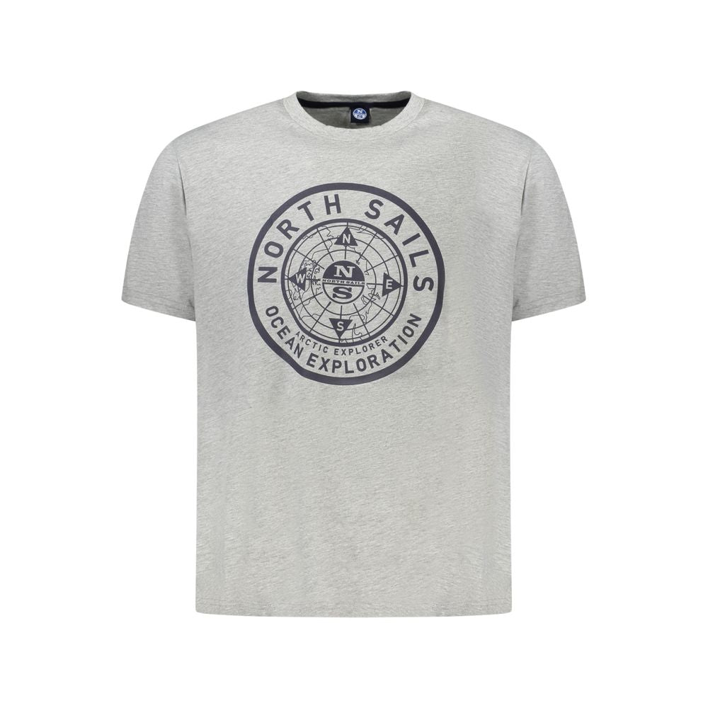 Gray Cotton Men T-Shirt