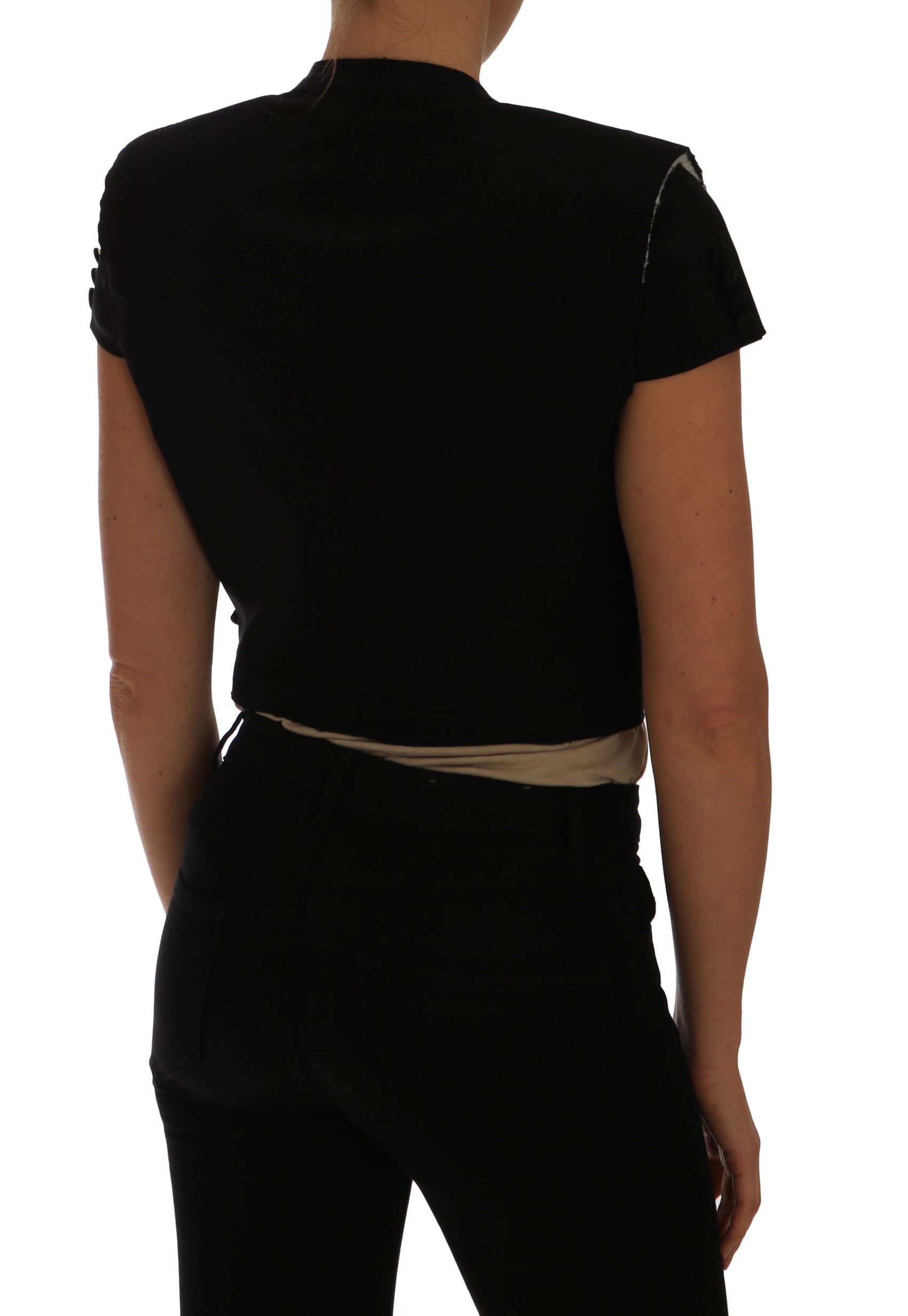 Cappotto blazer corto nero chic