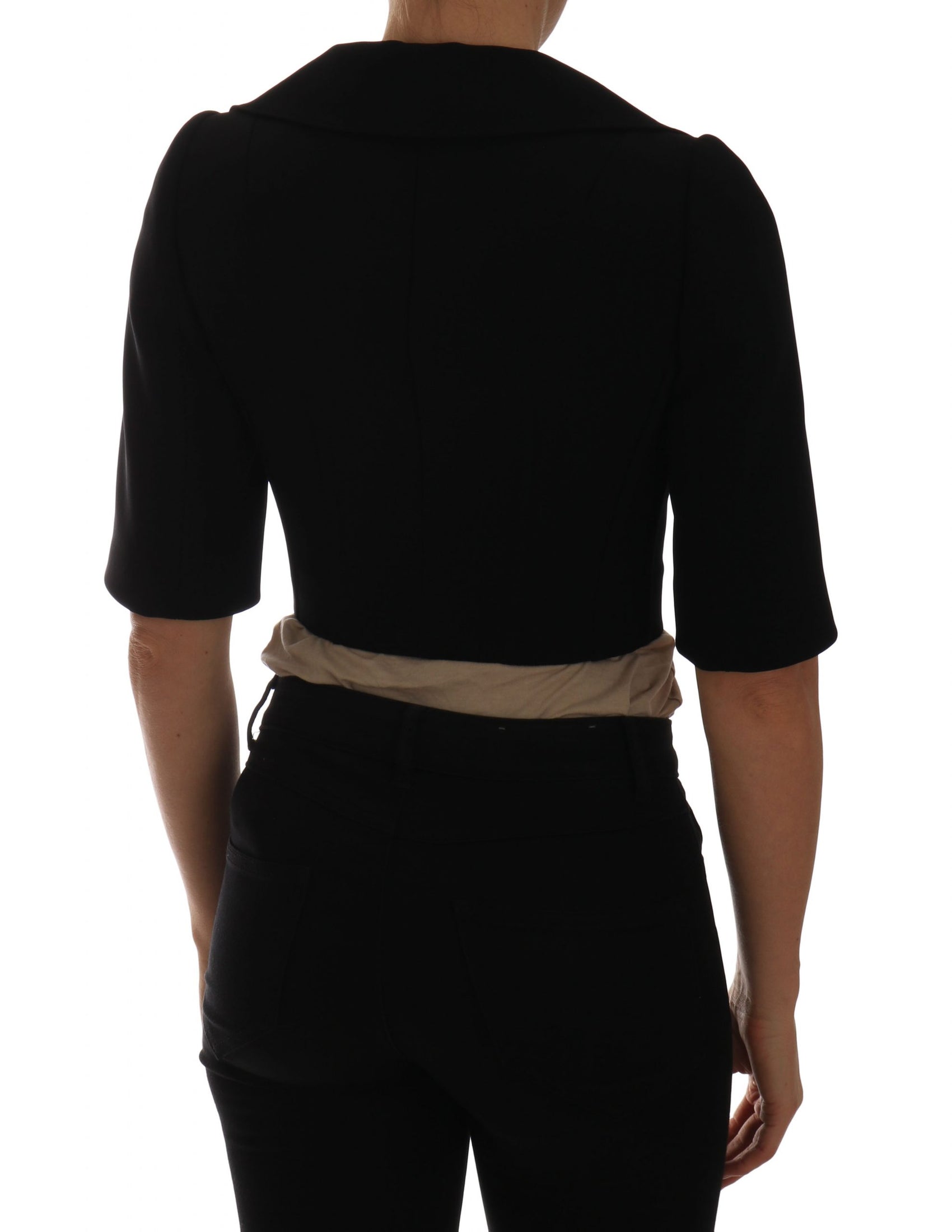 Blazer doppiopetto corto nero chic