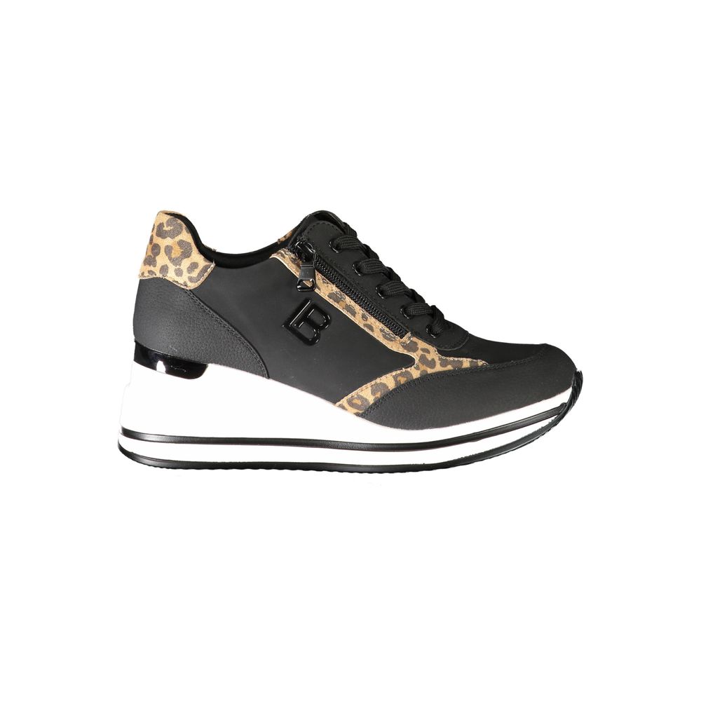 Black Polyester Women Sneaker