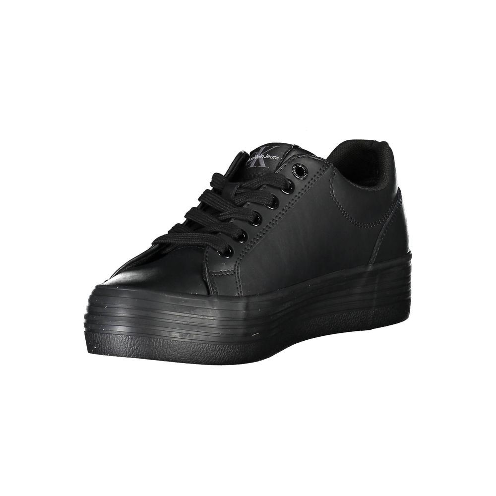 Black Leather Women Sneaker