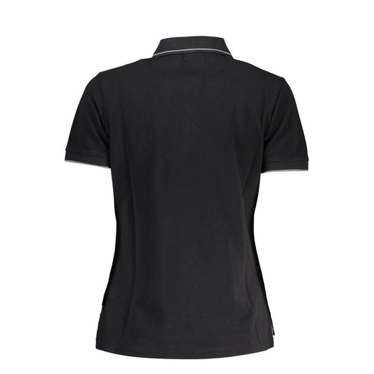 Polo da donna in cotone nero