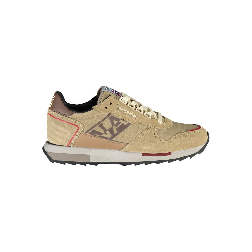 Sneakers sportive con lacci a contrasto beige