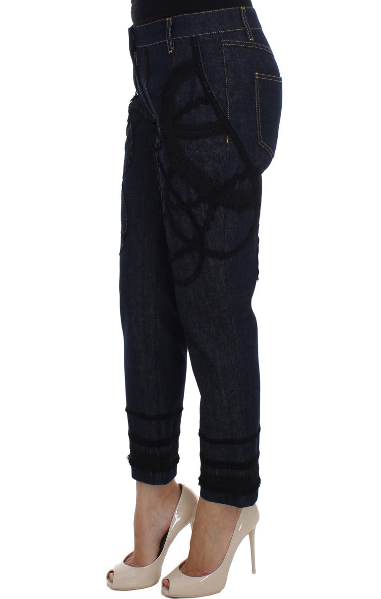 Bestickte Caprijeans für elegantes Styling