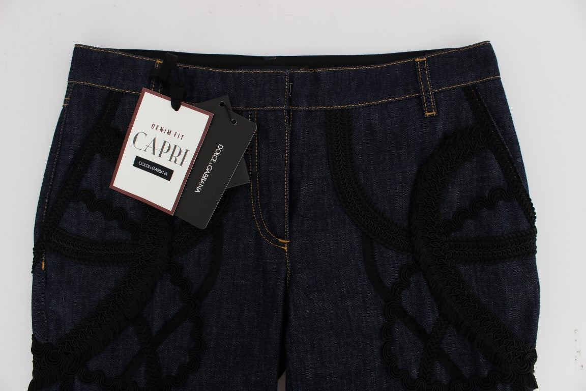 Bestickte Caprijeans für elegantes Styling