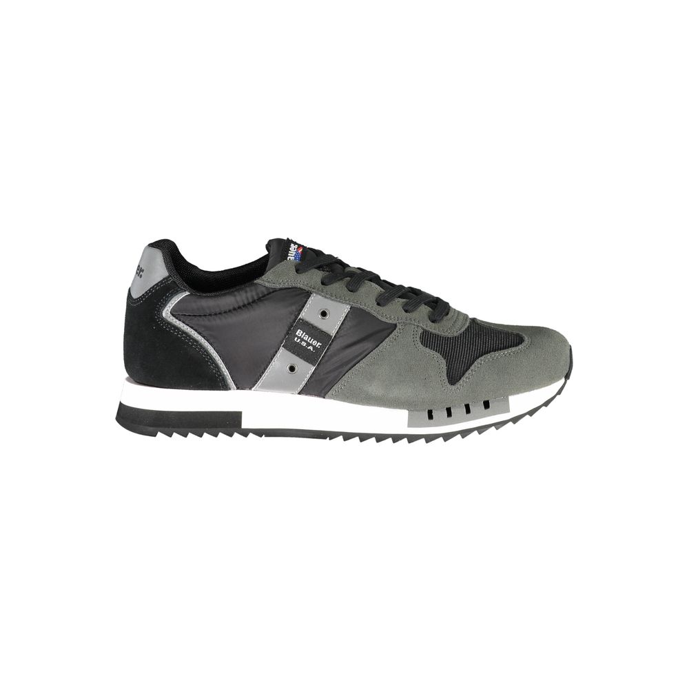 Sneakers sportive classiche nere con lacci