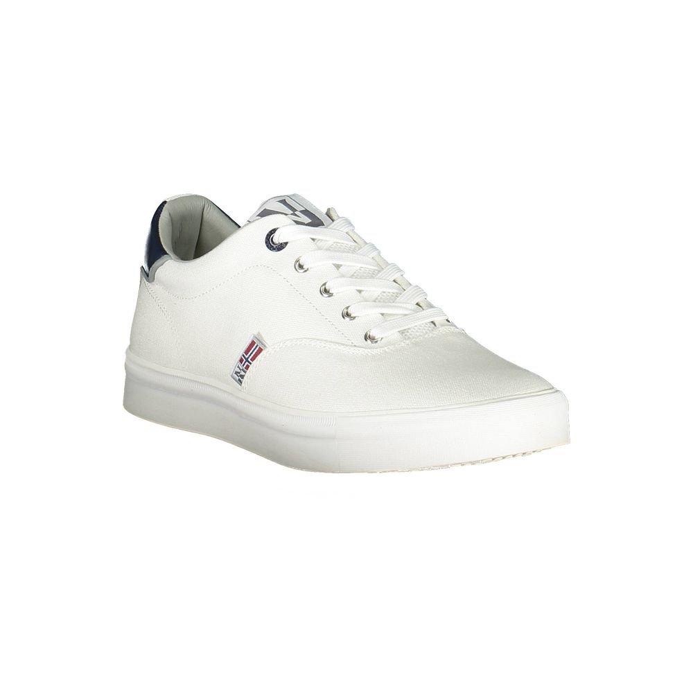 Sneaker da uomo in poliestere bianco