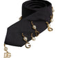 Dolce & Gabbana Black Logo Embellished Adjustable Necktie Tie