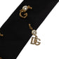 Dolce & Gabbana Black Logo Embellished Adjustable Necktie Tie