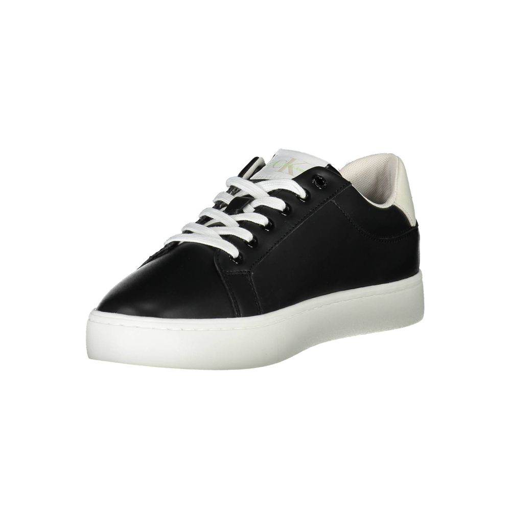 Black Polyester Men Sneaker