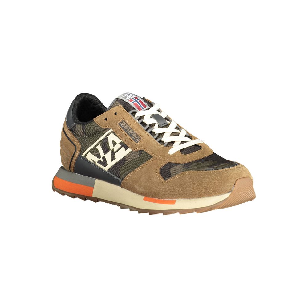 Sneaker da uomo in pelle beige