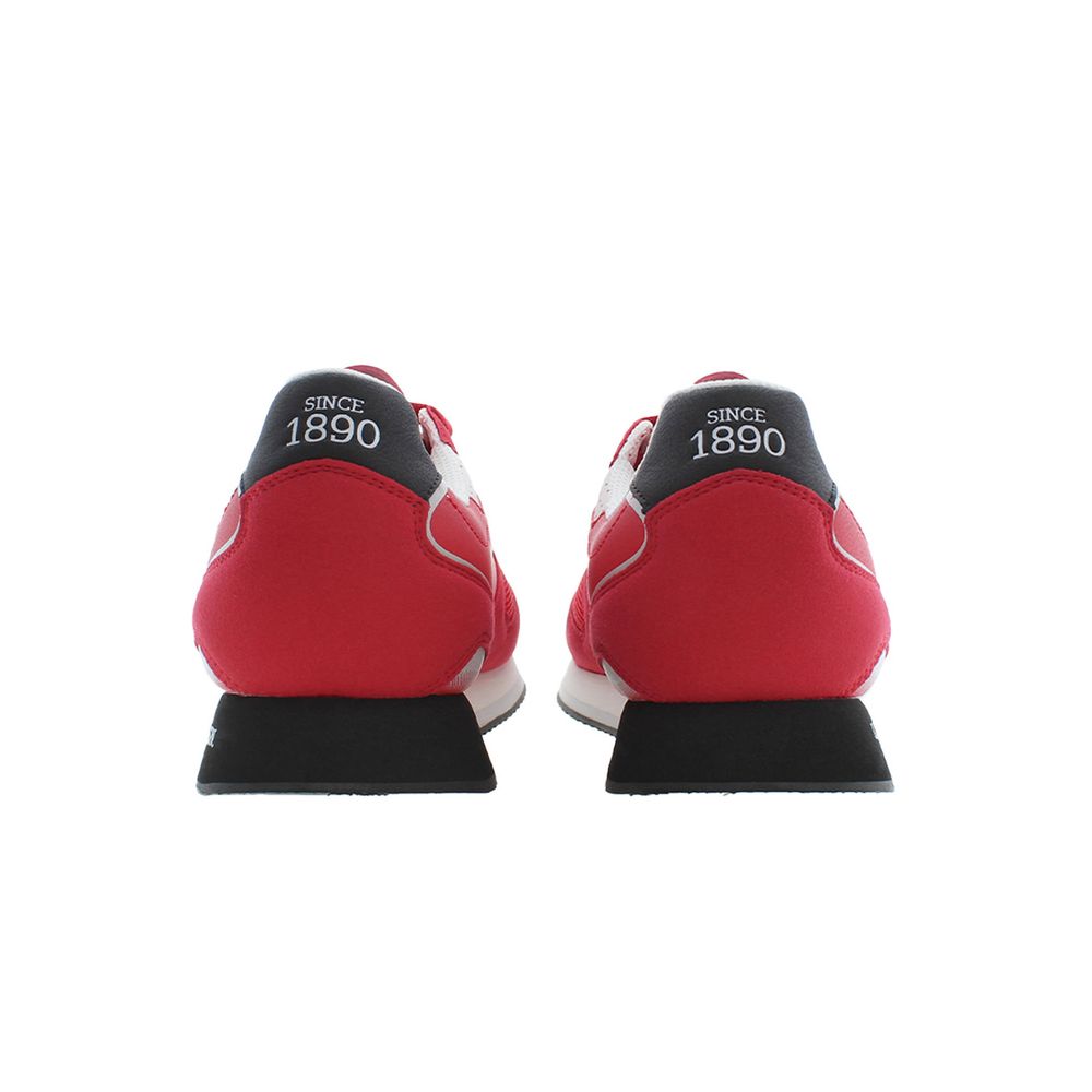 Red Polyester Men Sneaker