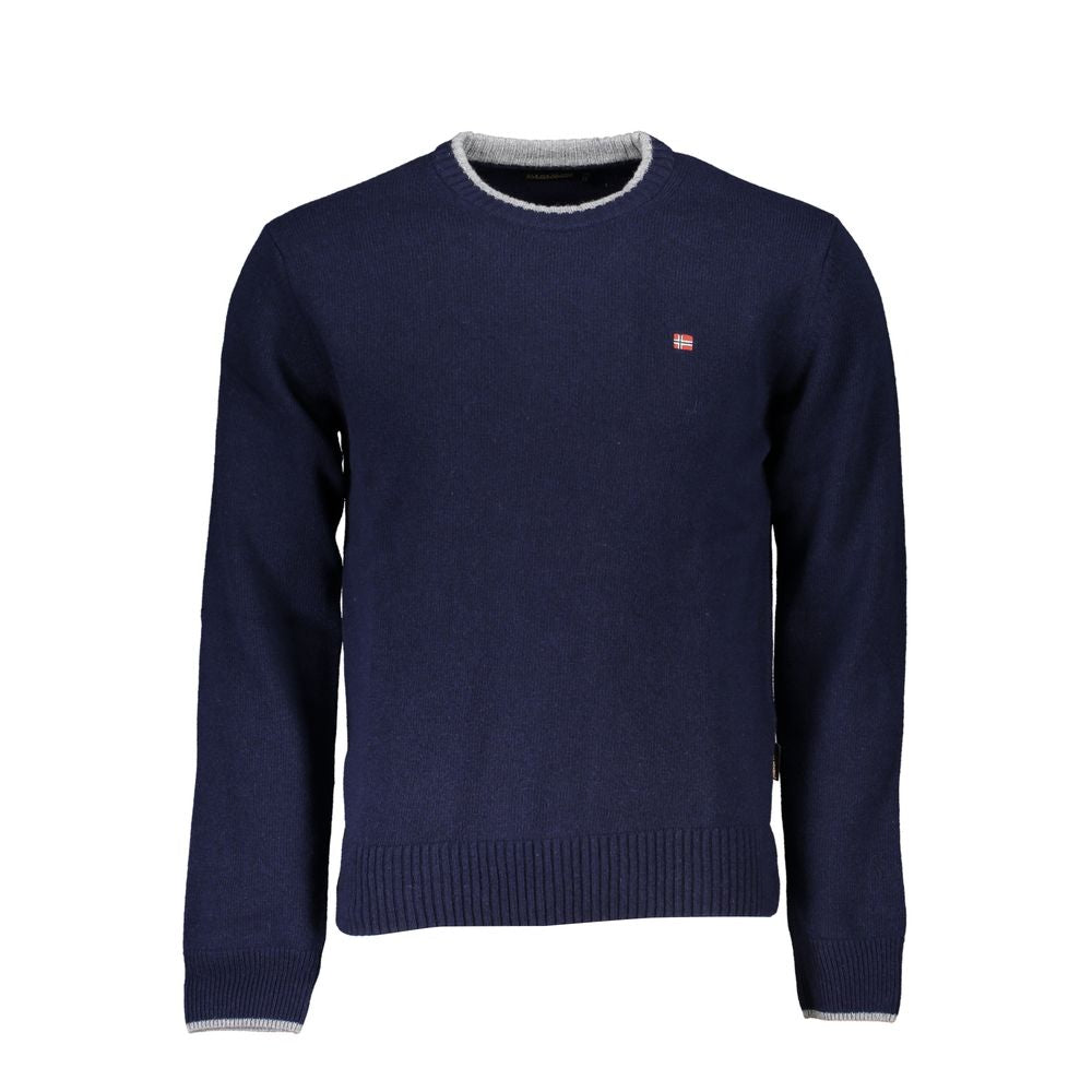 Blauer Stoff Herrenpullover