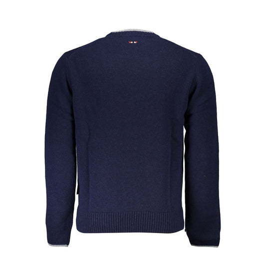 Blauer Stoff Herrenpullover