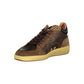 Sneaker da uomo in pelle marrone