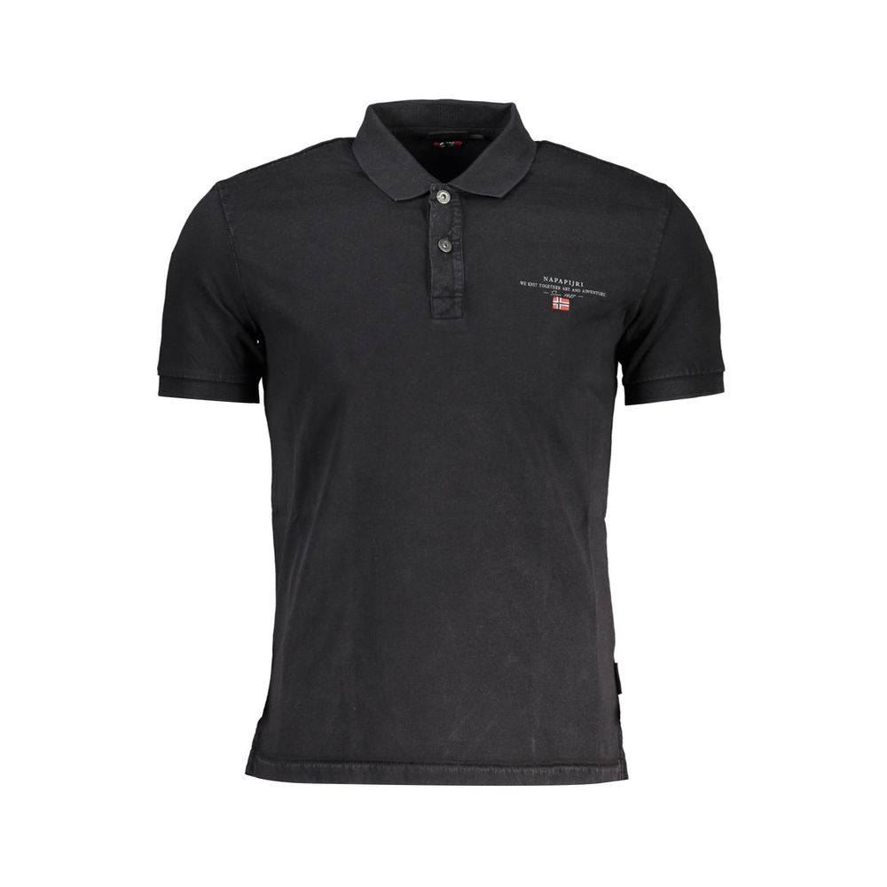 Polo da uomo in cotone nero