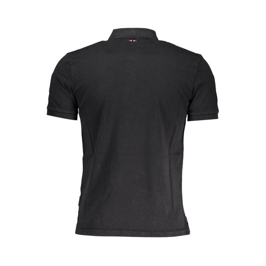 Schwarzes Poloshirt aus Baumwolle für Herren