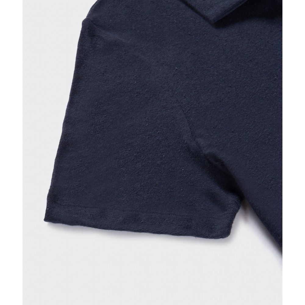 Blue Cotton Polo Shirt