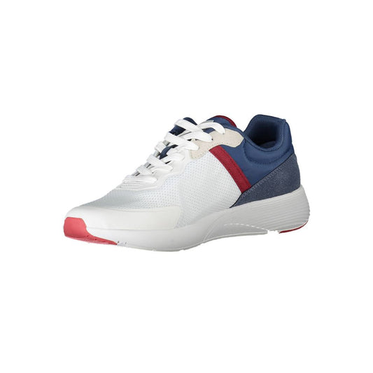 Eleganti sneakers sportive bianche con dettagli a contrasto