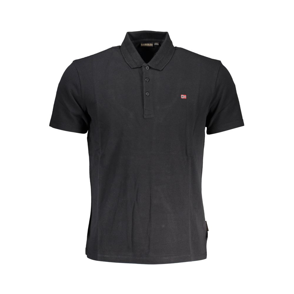 Schwarzes Poloshirt aus Baumwolle für Herren