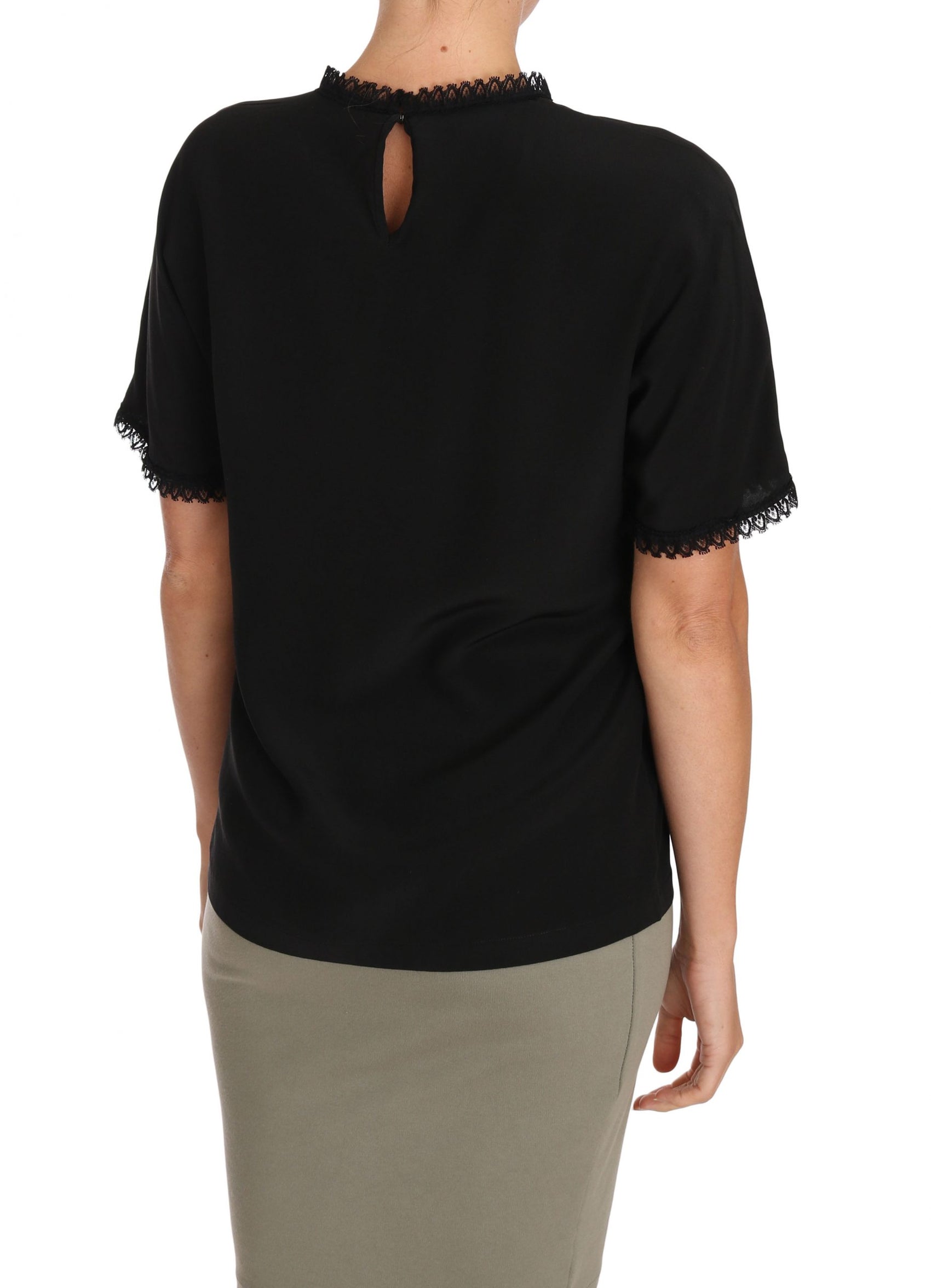 Elegante Seidenbluse mit Spitzendetails