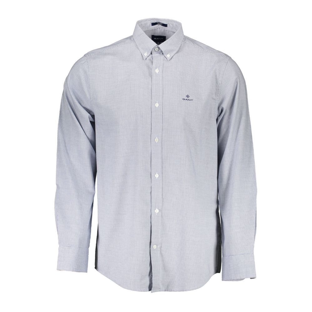 Camicia da uomo in cotone blu