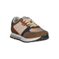 Sneaker da uomo in ecopelle marrone