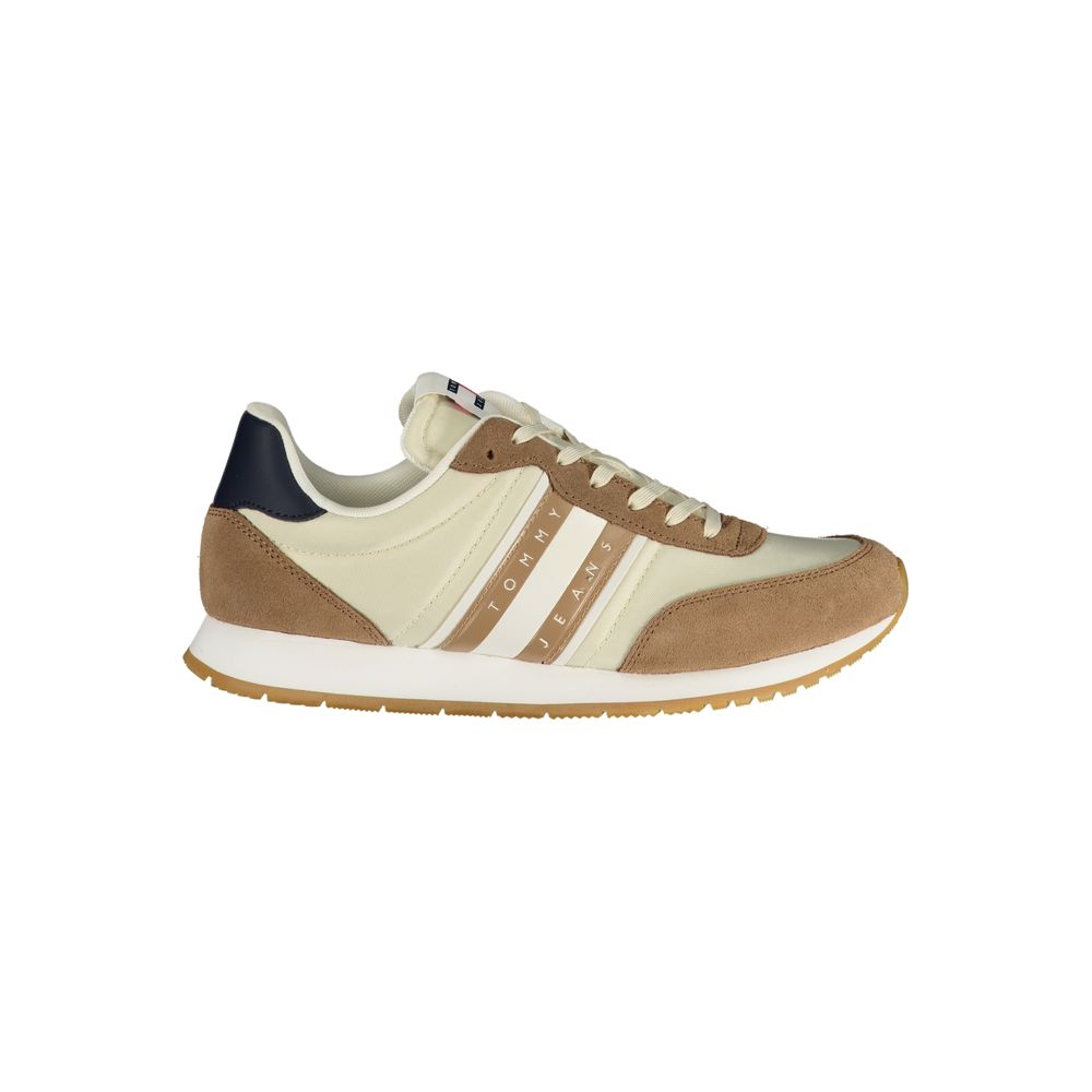 Sneaker da uomo in pelle beige