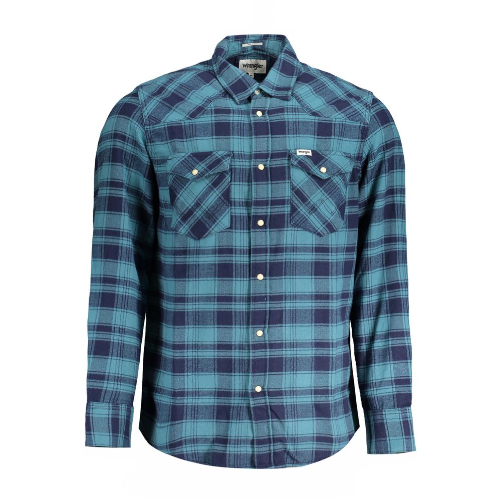 Camicia di cotone blu