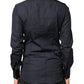 Dolce & Gabbana Dark Blue GOLD Cotton Long Sleeves Dress Shirt