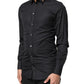 Dolce & Gabbana Black Love Embroidery GOLD Formal Dress Shirt