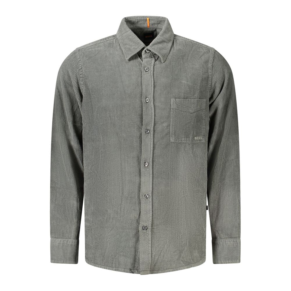 Green Cotton Men Shirt