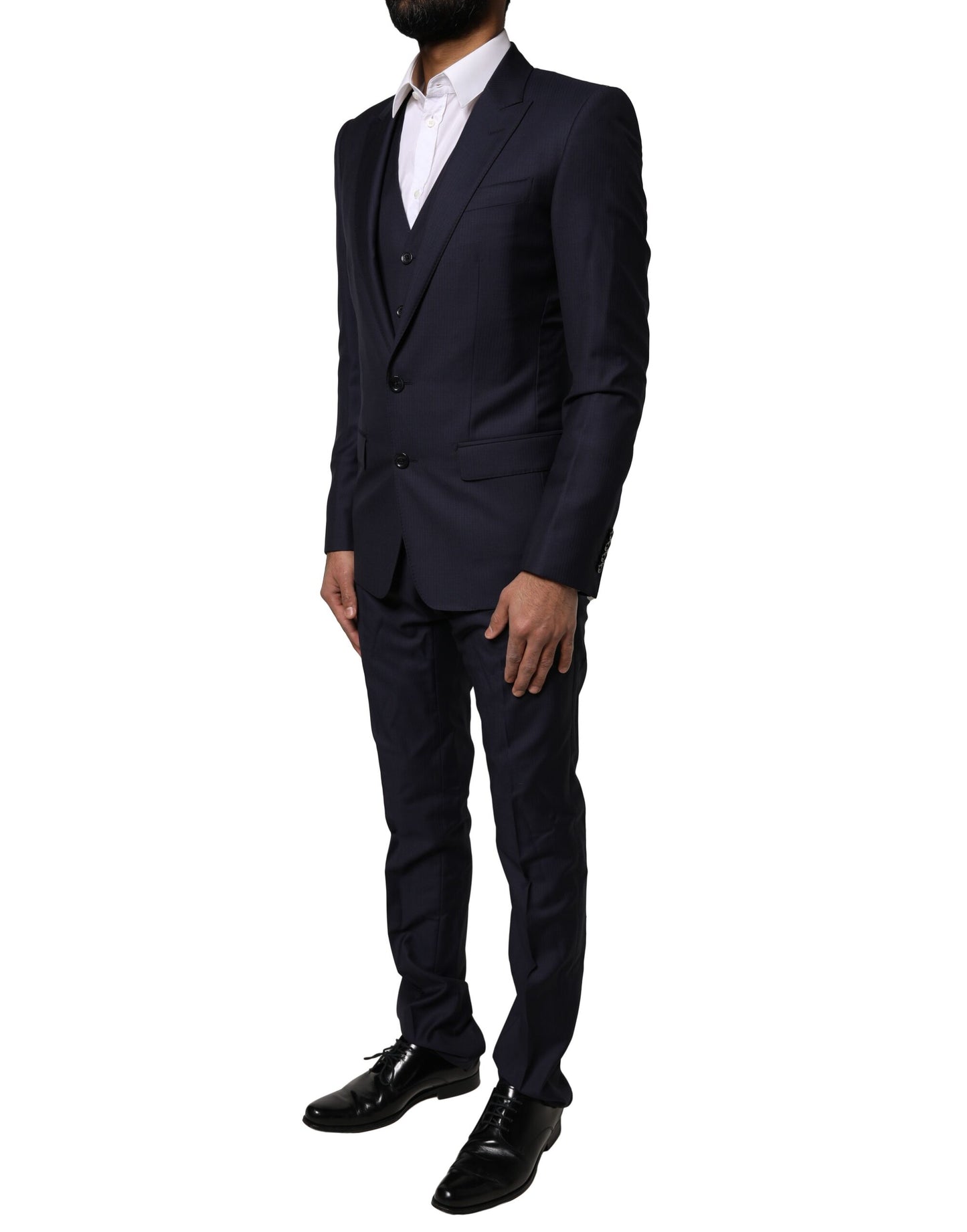 Blue MARTINI Wool 3 Piece Formal Men Suit