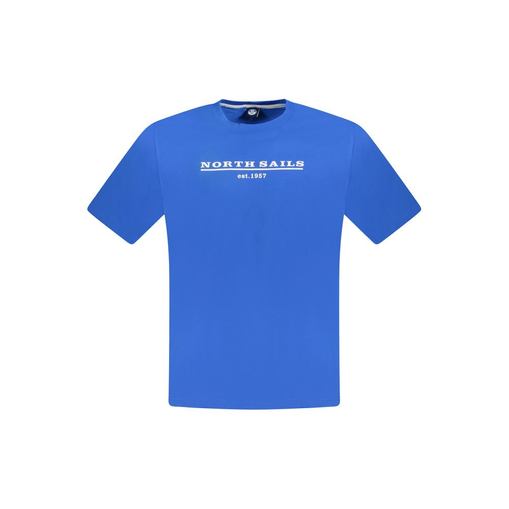 Blue Cotton Men T-Shirt