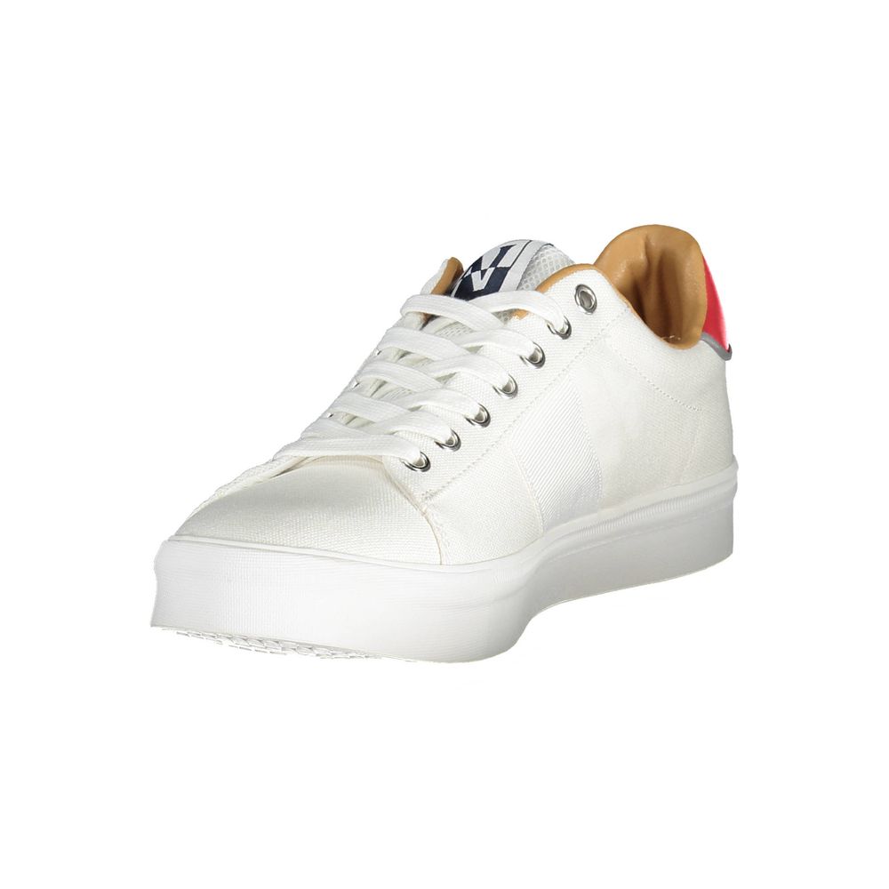 Sneaker da uomo in poliestere bianco