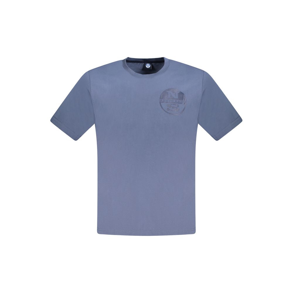 Blue Cotton Men T-Shirt