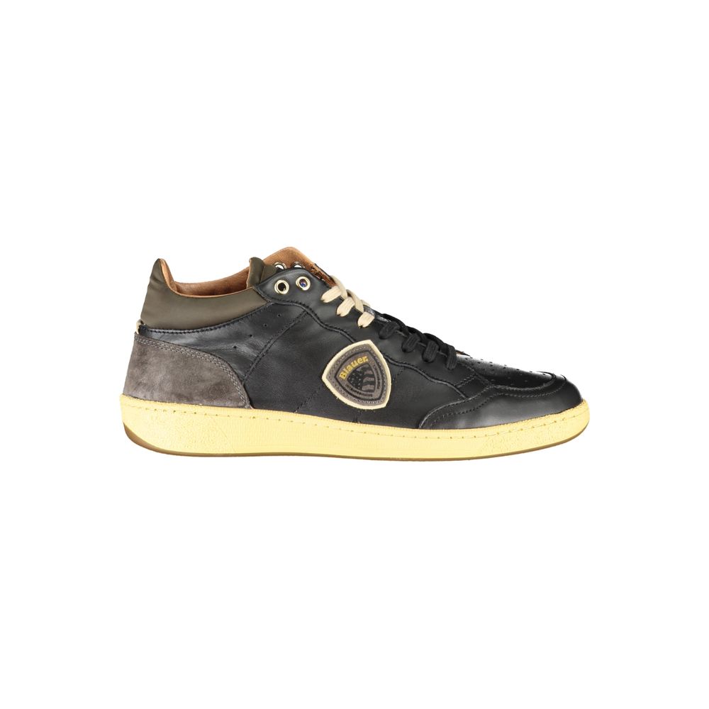 Eleganti sneakers nere con lacci e dettagli a contrasto