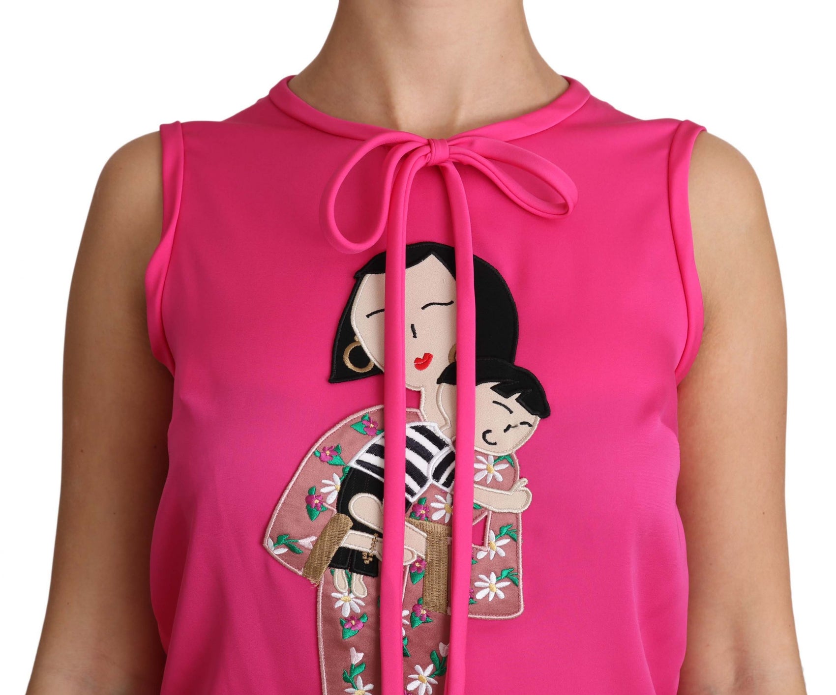Elegantes rosa Seiden-Familien-Tanktop