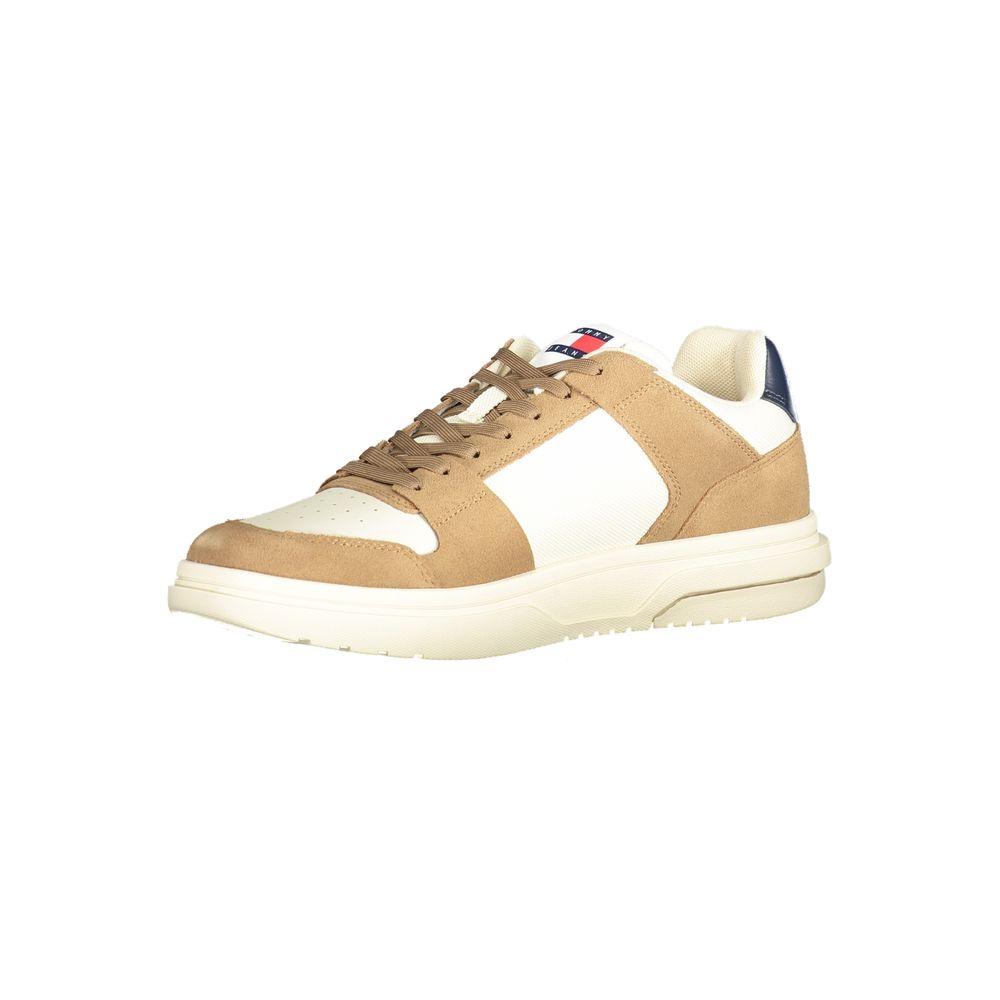 Sneaker da uomo in pelle beige