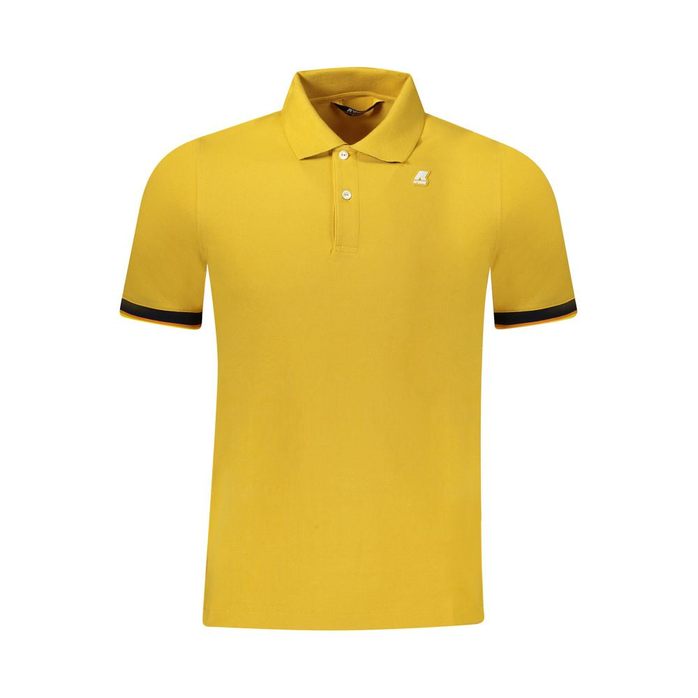 Yellow Cotton Men Polo Shirt