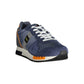 Sneaker da uomo in pelle blu