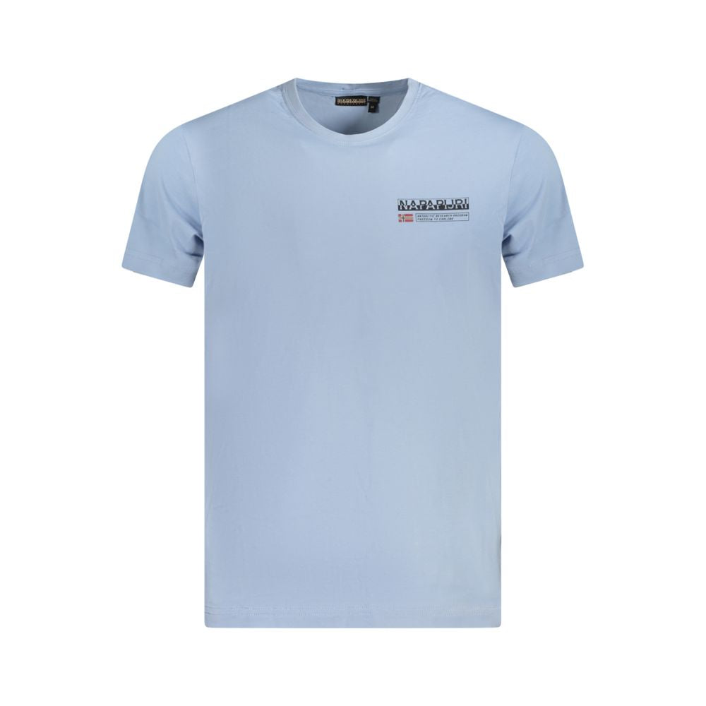 T-shirt da uomo in cotone biologico azzurro