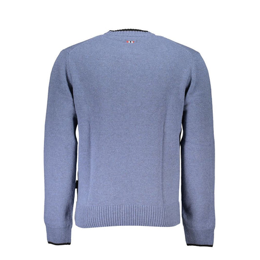 Blauer Stoff Herrenpullover