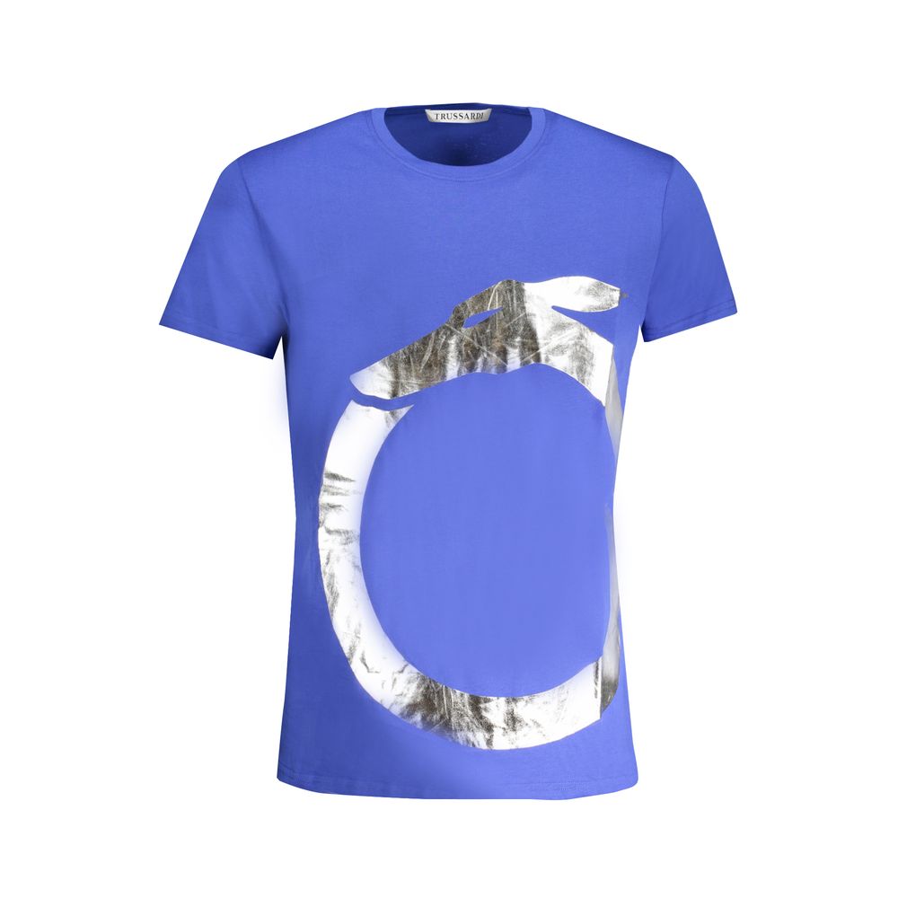 Blaues Baumwoll-T-Shirt