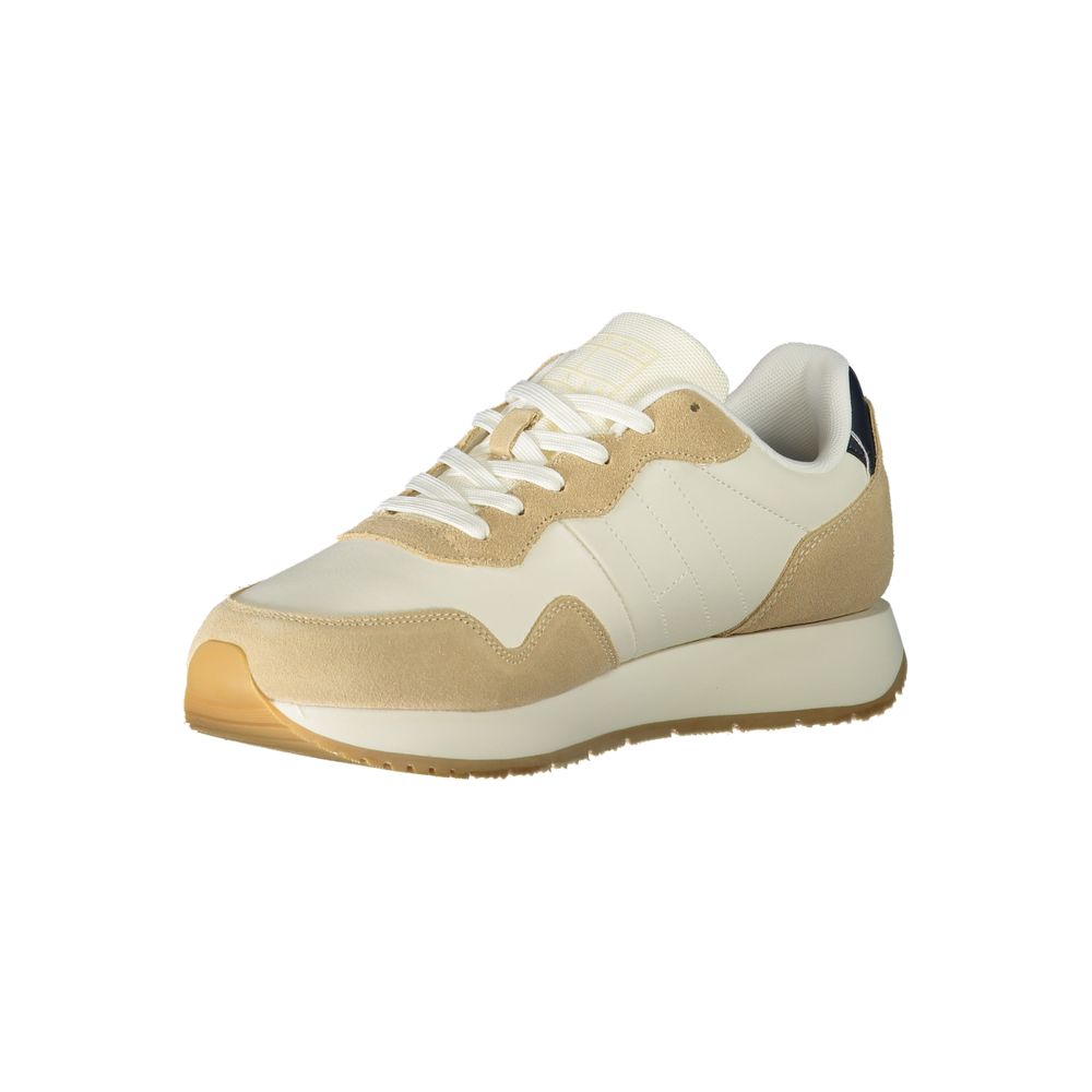 Sneaker da uomo in pelle beige